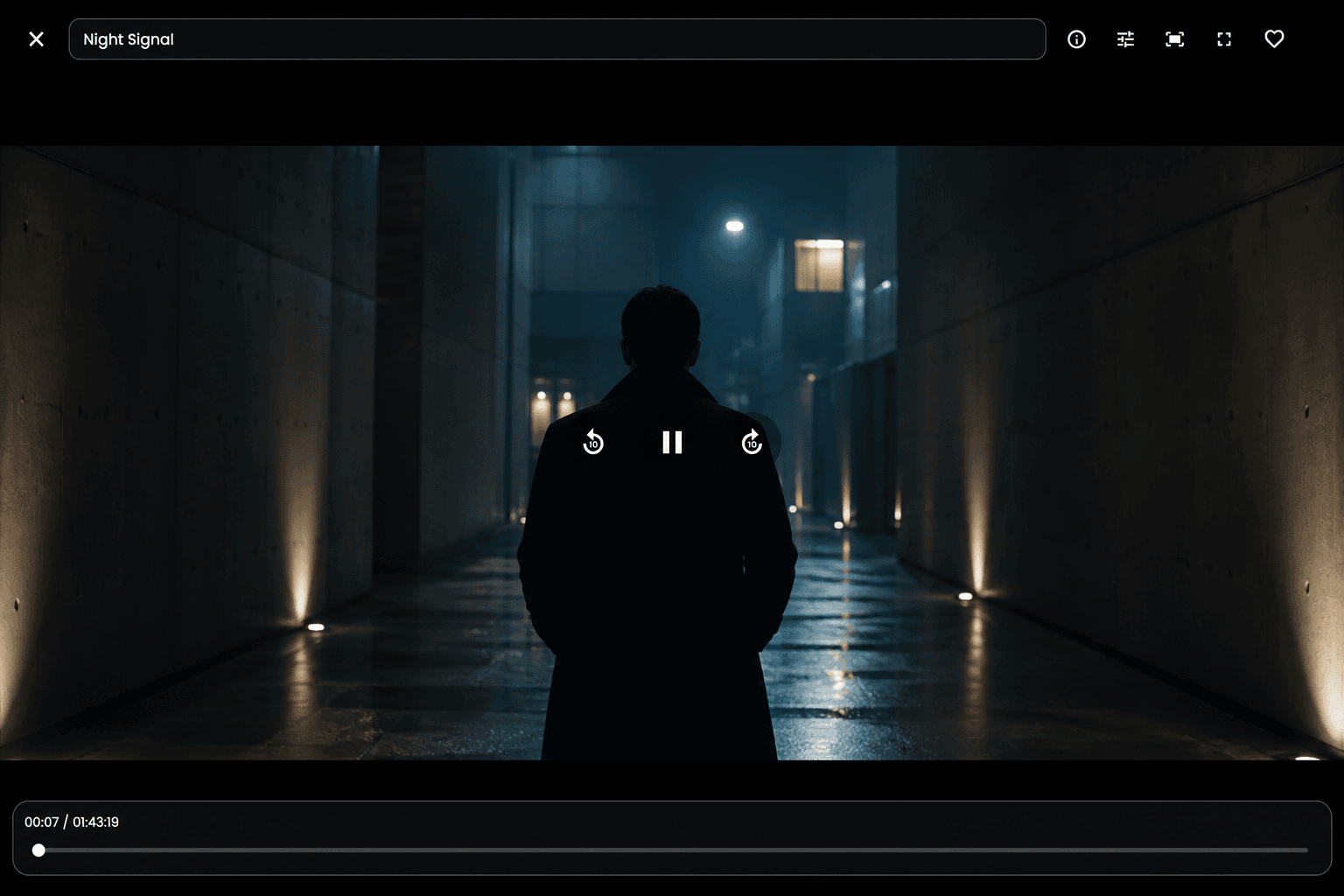 ZyvoCast cinematic player with minimal controls